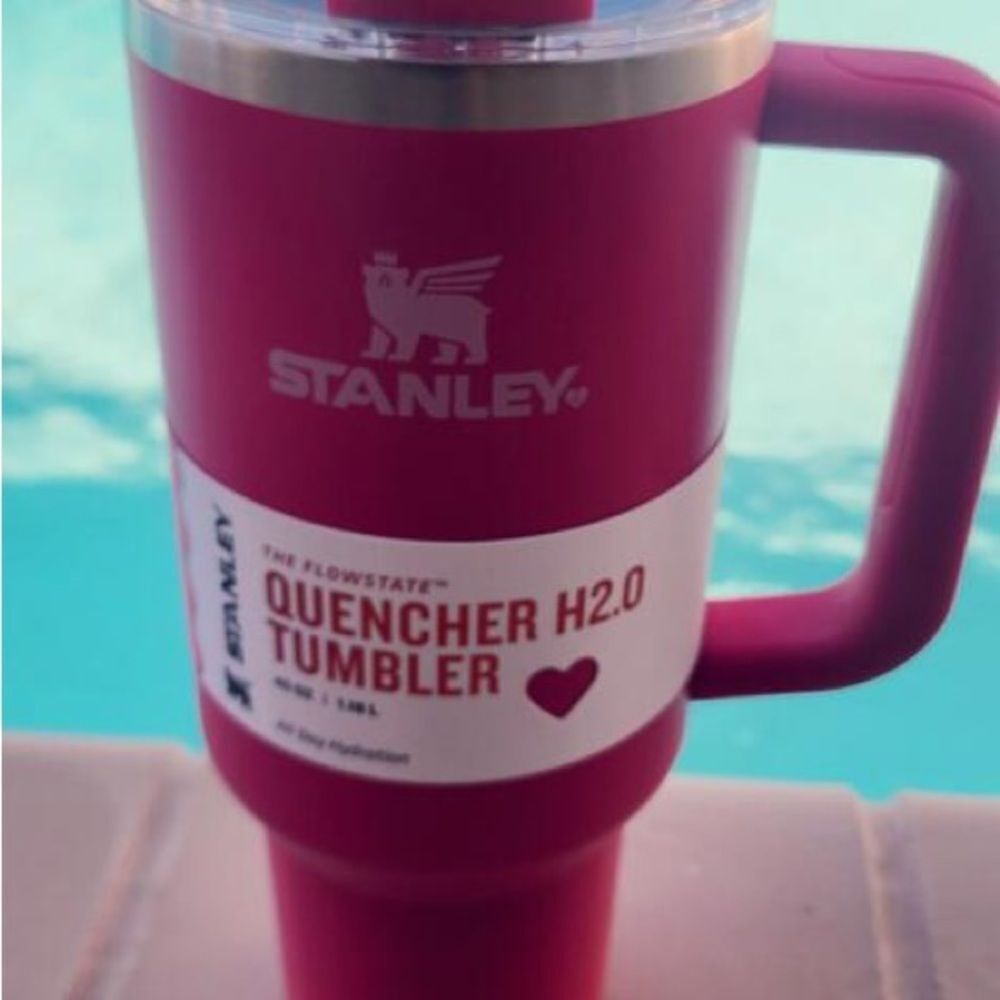 Stanley Pink Cosmo Valentines Day 40 oz FlowState Quencher Tumbler